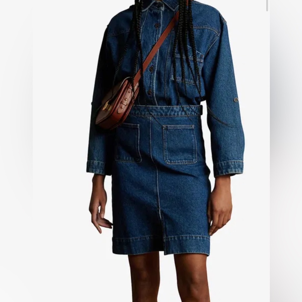 Soeur denim high rise A-line skirt size 40 (US M/8)